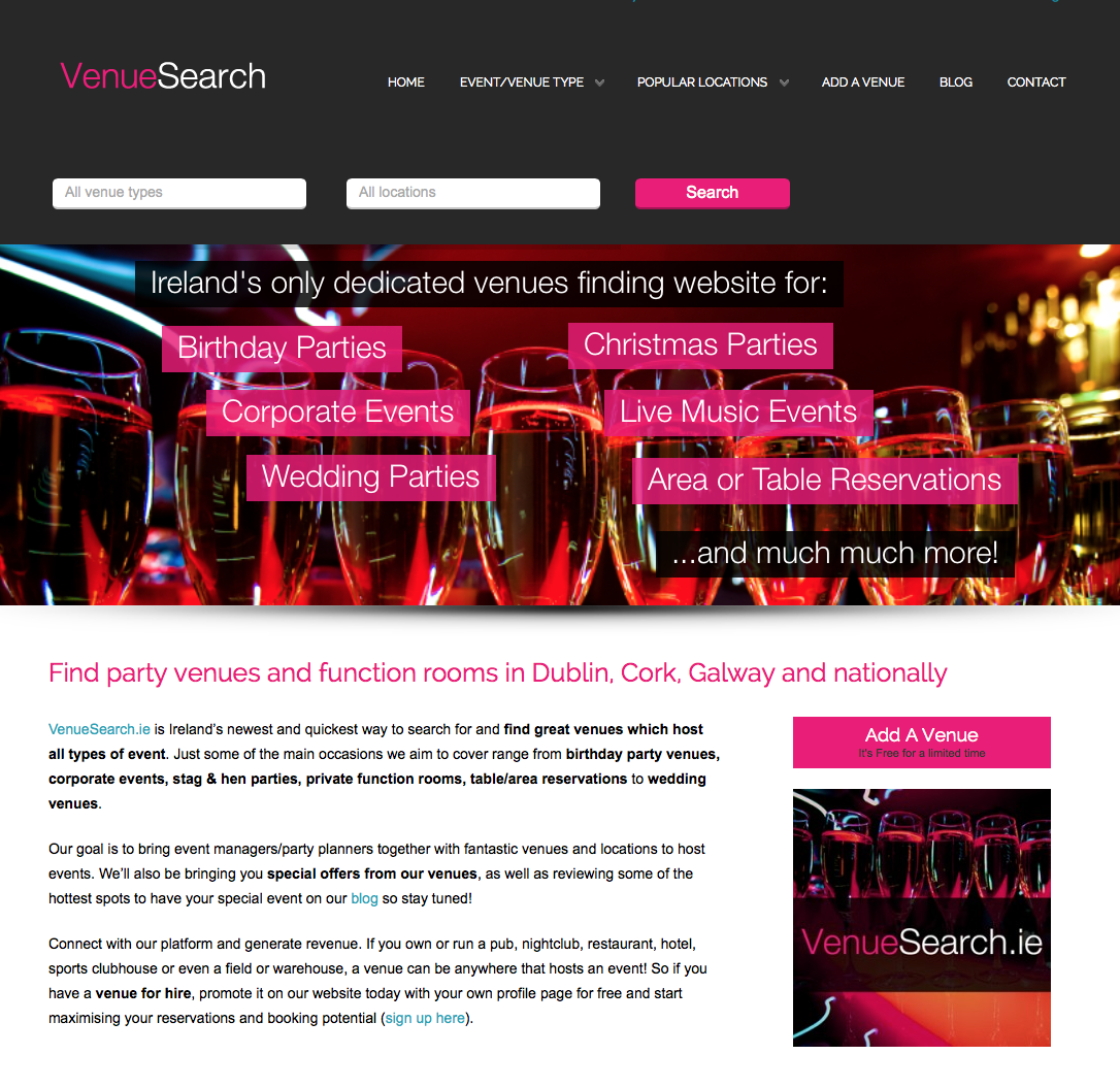 VenueSearch Homepage
